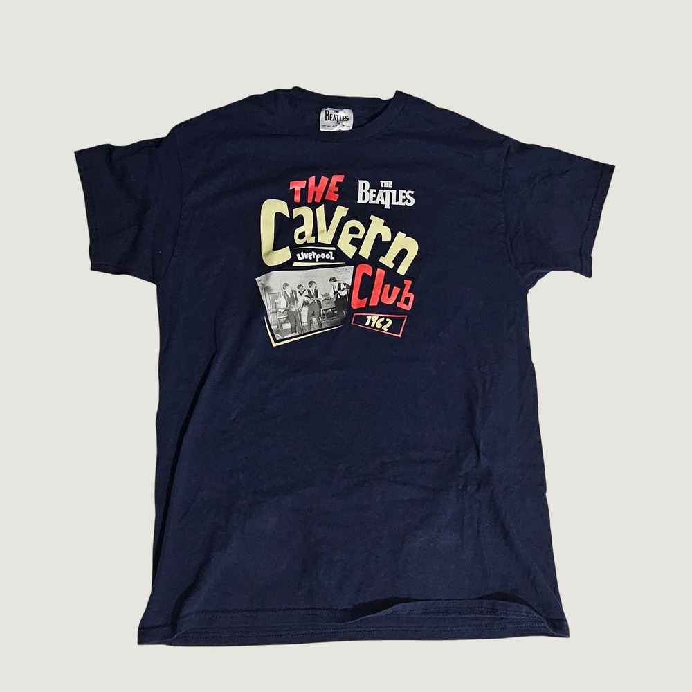 The Beatles Cavern Club Liverpool 1962 Graphic T-Shirt Navy Blue Mens Medium